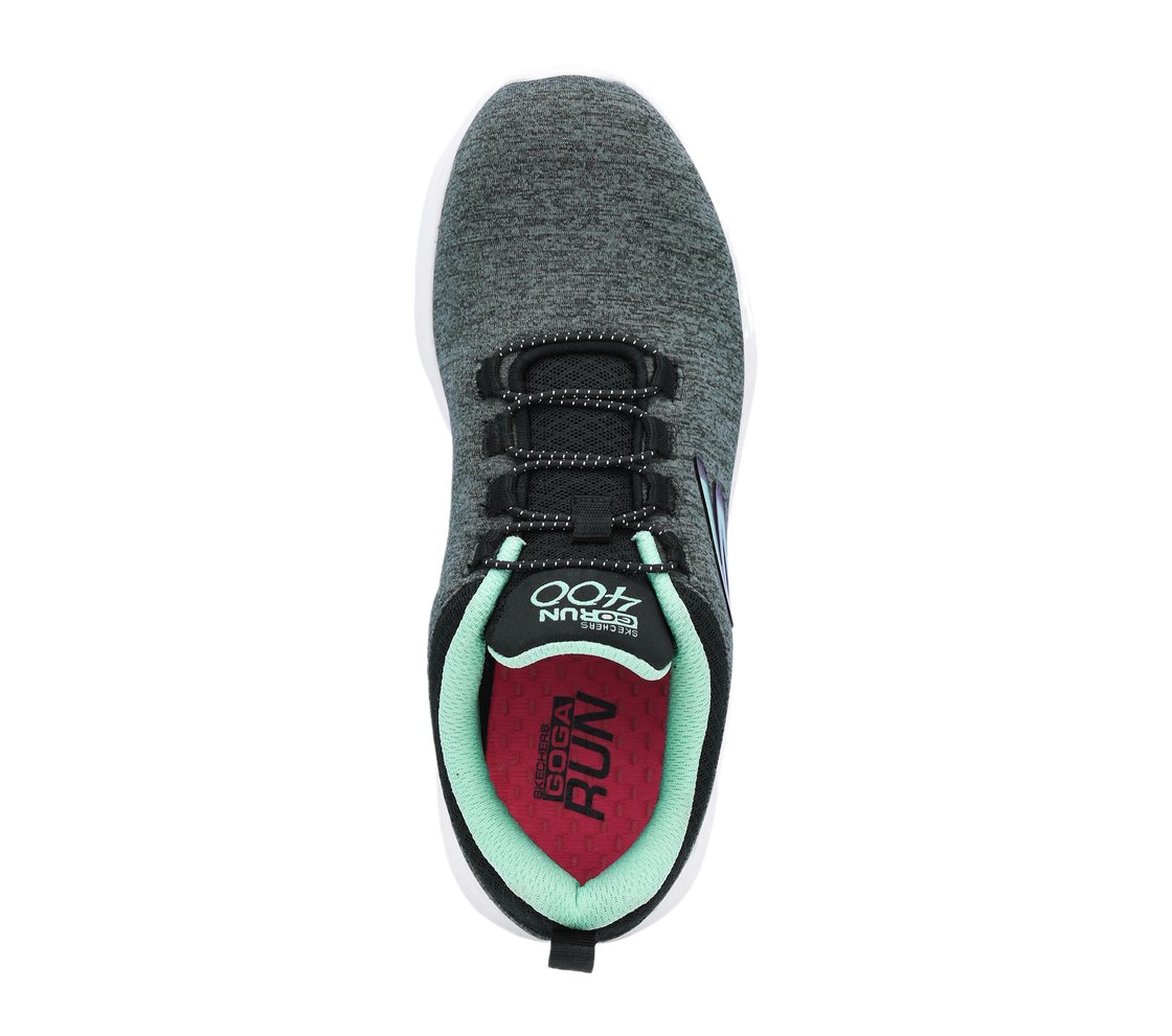 GO RUN 400, BLACK/TURQUOISE Footwear Top View