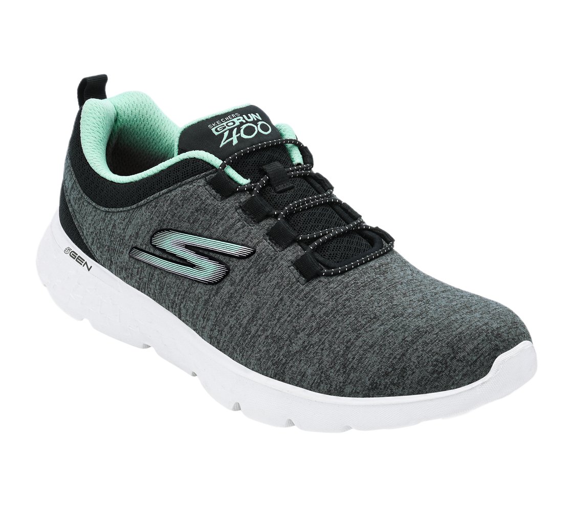 GO RUN 400, BLACK/TURQUOISE Footwear Right View