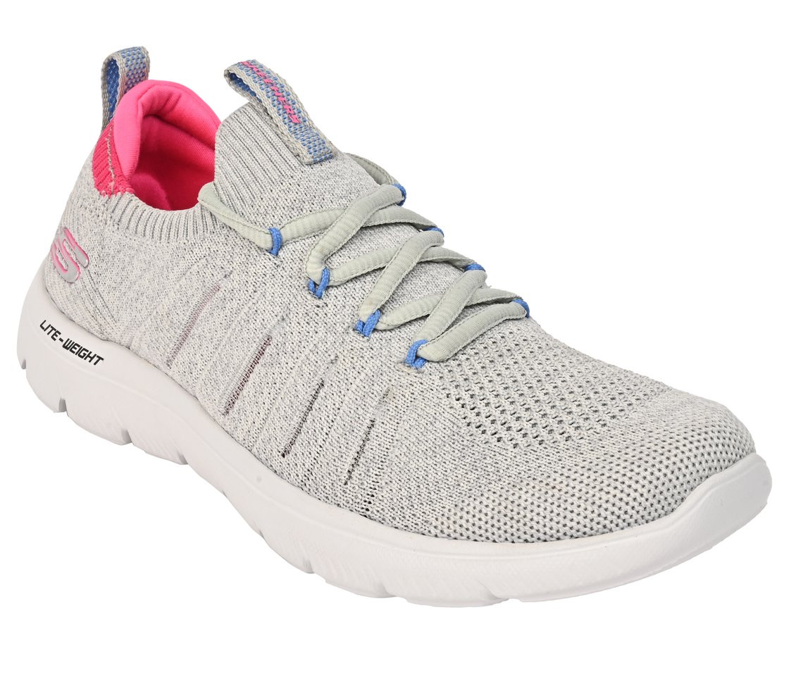 SUMMITS, GREY/PINK Footwear Right View