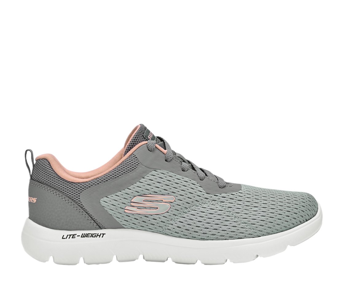 SUMMITS, GREY/CORAL Footwear Lateral View