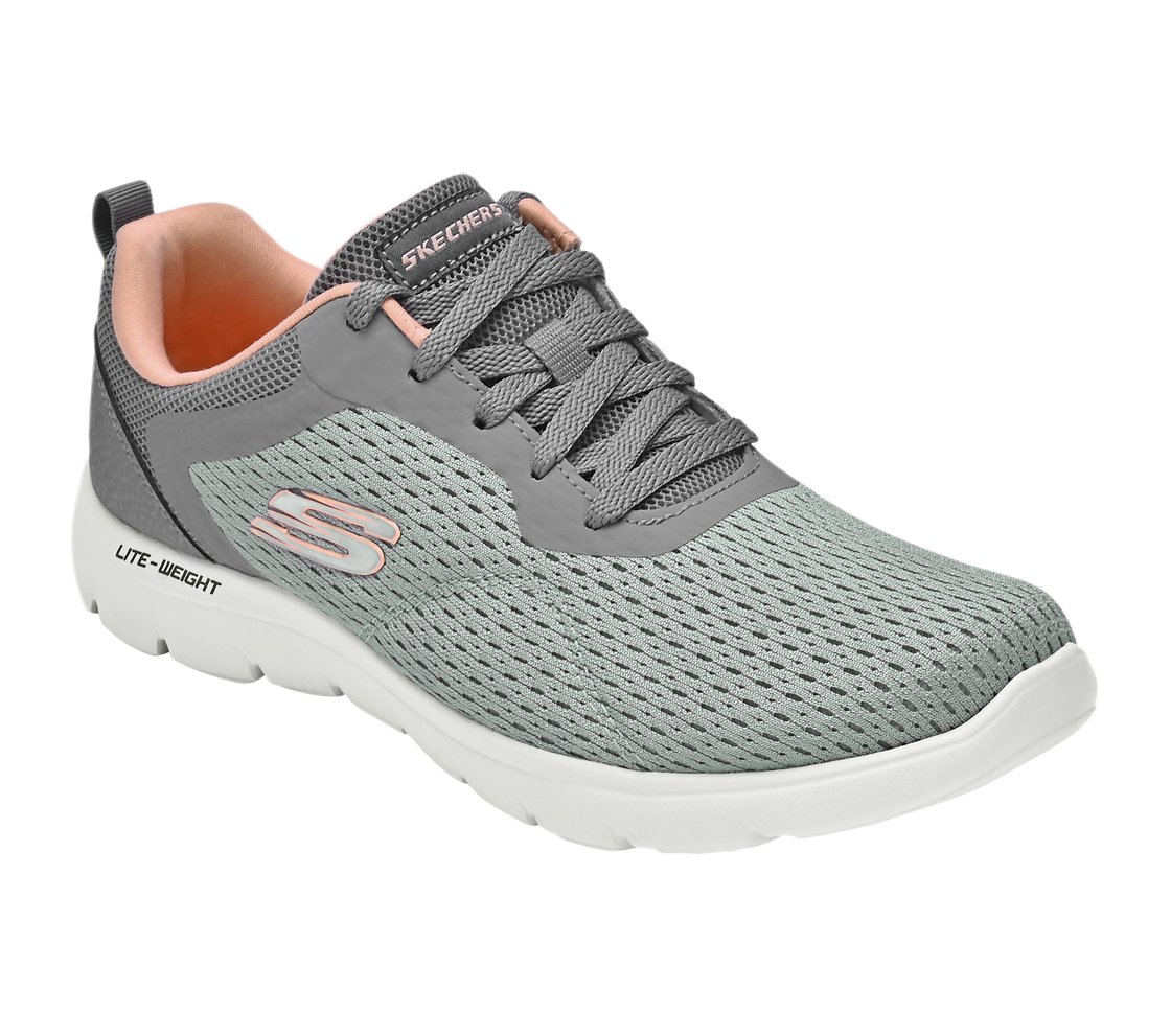 SUMMITS, GREY/CORAL Footwear Right View