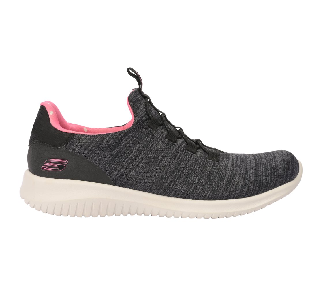 ULTRA FLEX, BLACK/PINK Footwear Lateral View