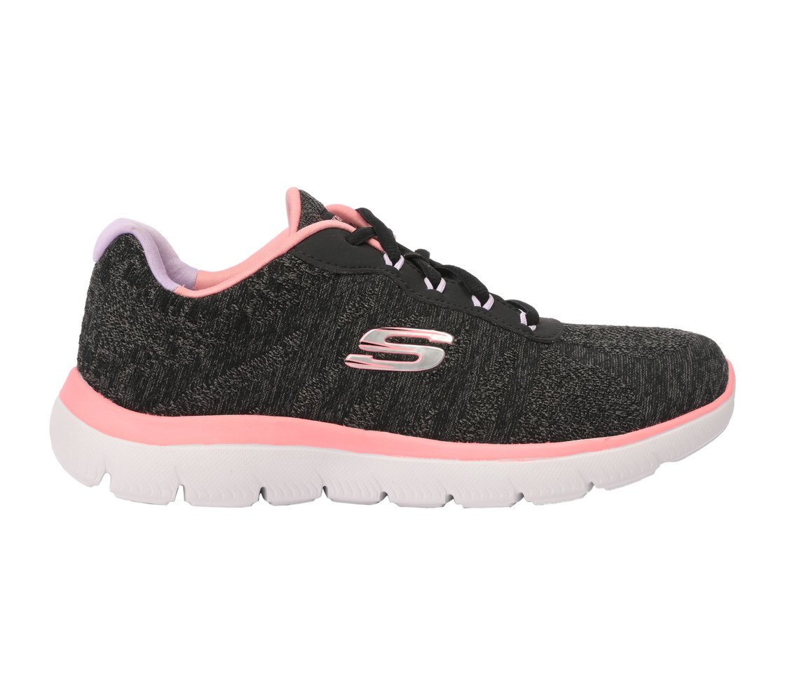 SUMMITS, BLACK/CORAL Footwear Lateral View