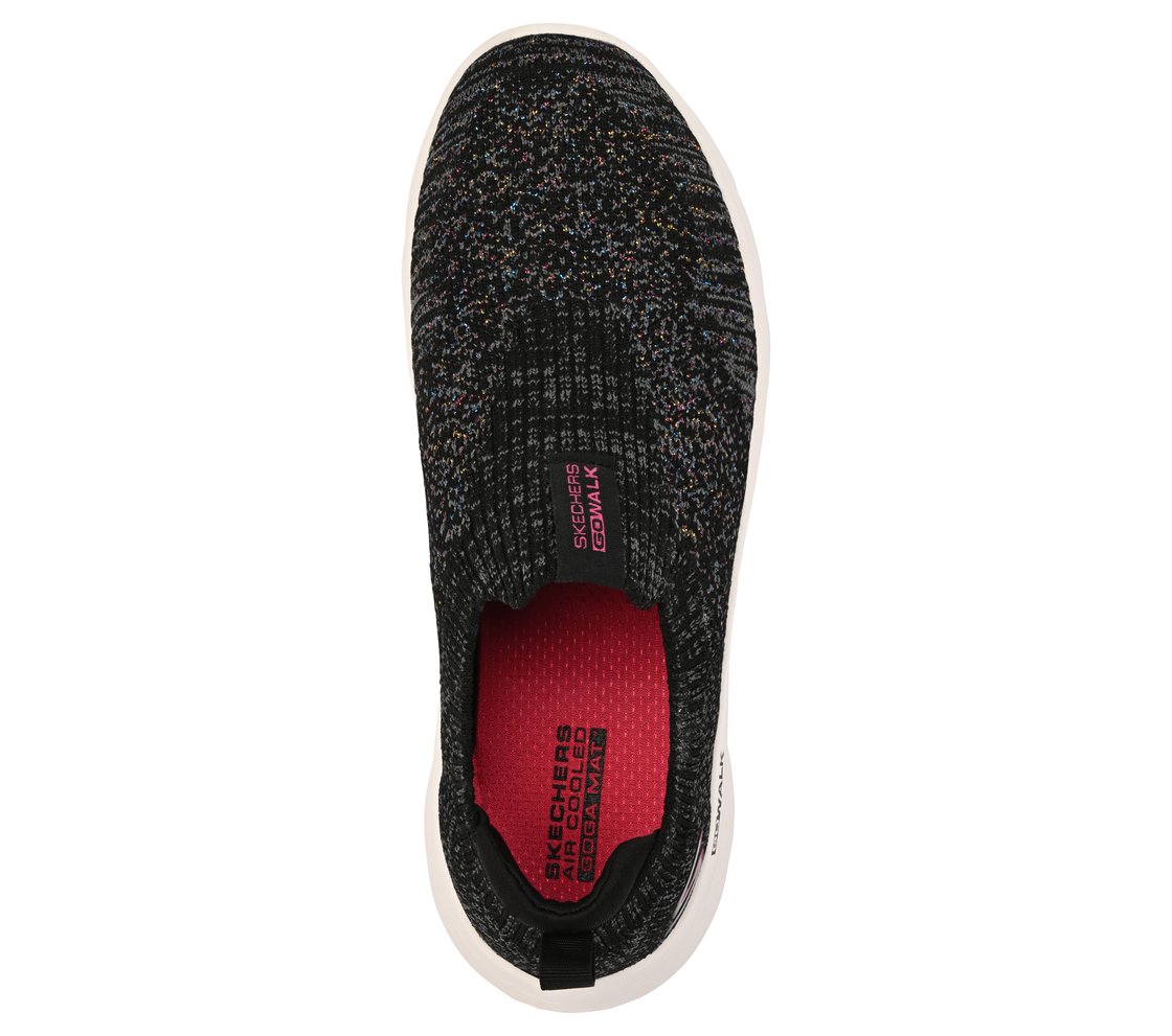 GO WALK FLEX, BLACK/MULTI Footwear Top View