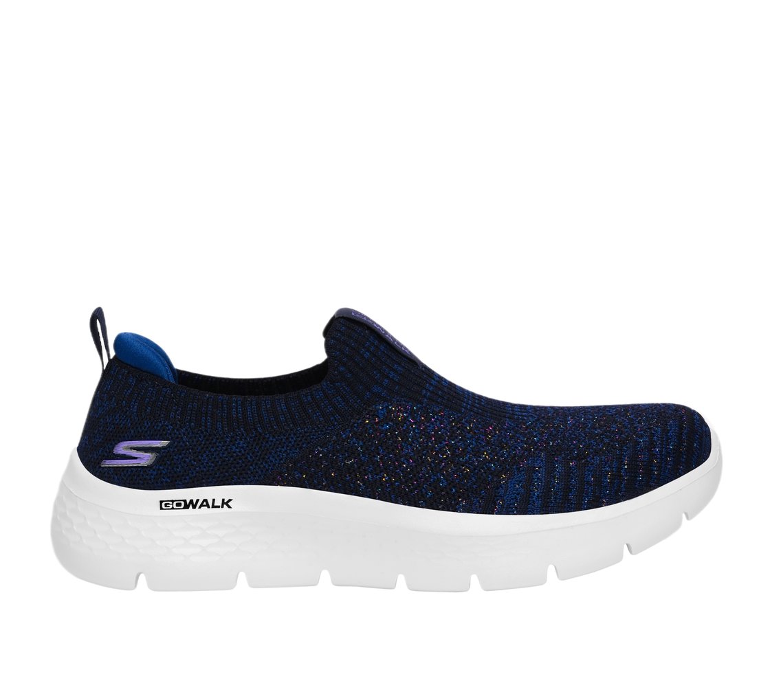 GO WALK FLEX, NAVY/MULTI Footwear Lateral View