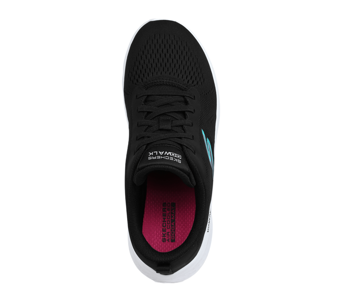 GO WALK FLEX, BLACK/TURQUOISE Footwear Top View