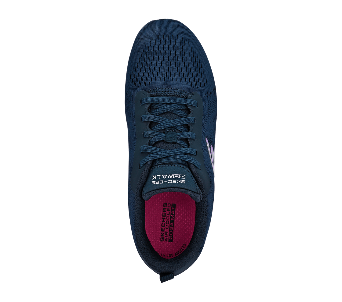 GO WALK FLEX, NAVY/LAVENDER Footwear Top View