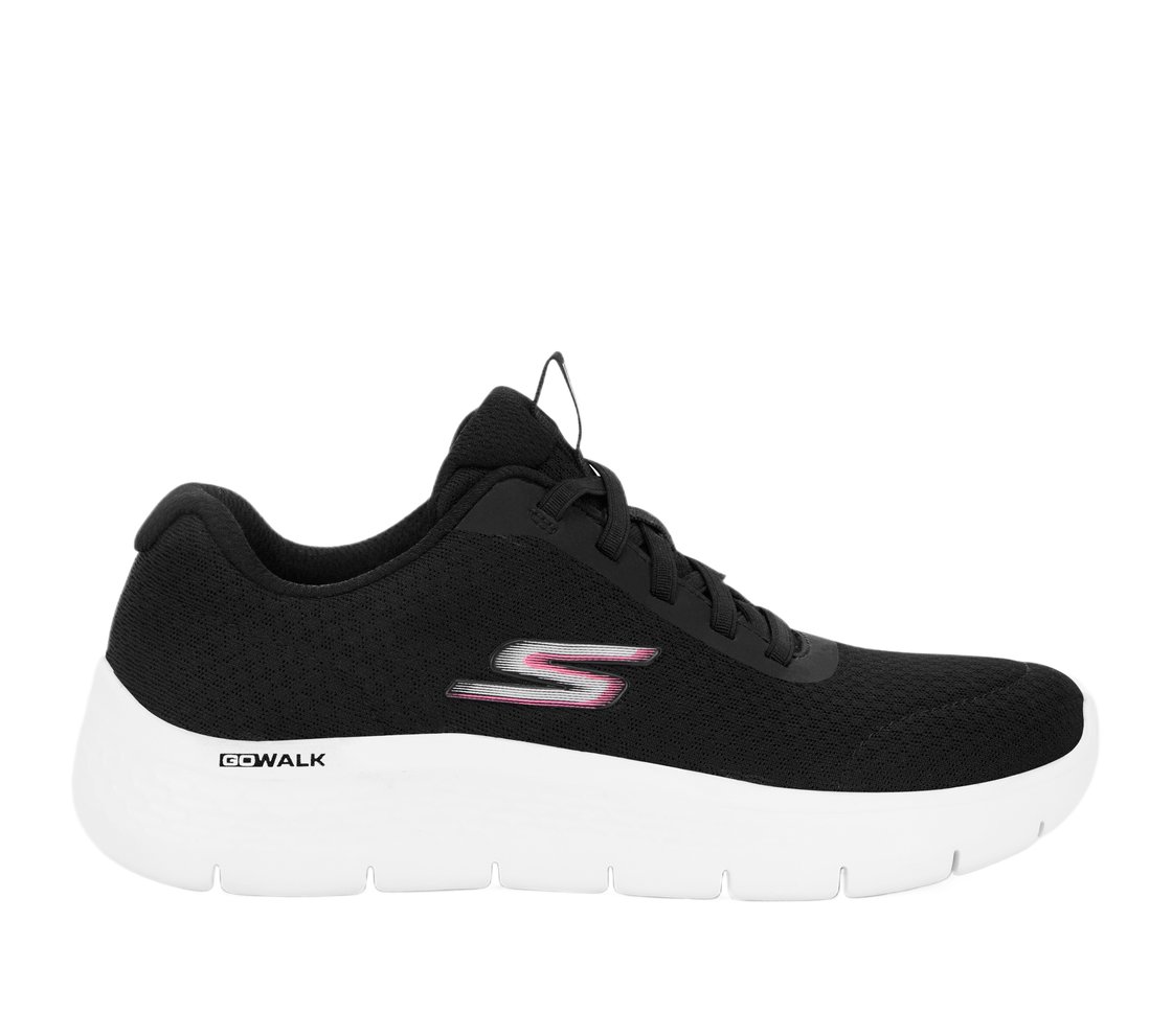 GO WALK FLEX, BLACK/WHITE Footwear Lateral View