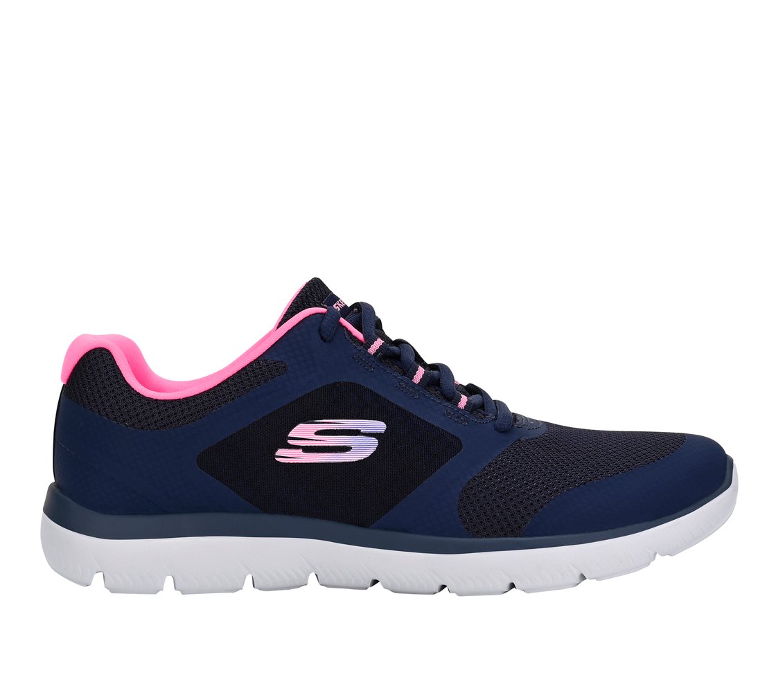 SUMMITS, NAVY/PINK Footwear Lateral View