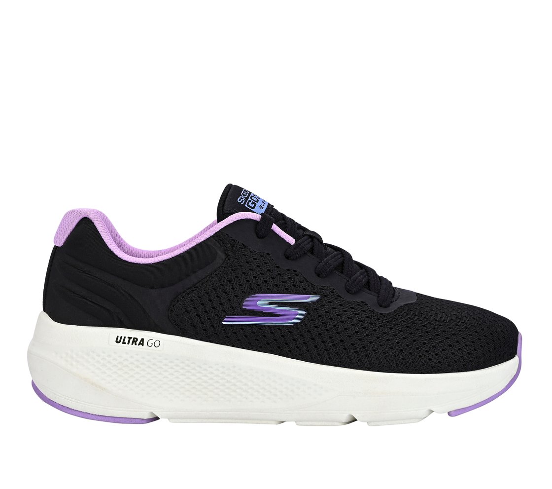 GO RUN ELEVATE, BLACK / LAVENDER Footwear Lateral View
