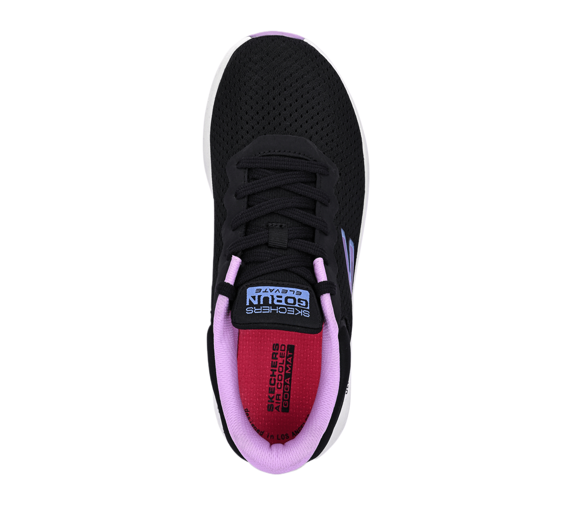 GO RUN ELEVATE, BLACK / LAVENDER Footwear Lateral View