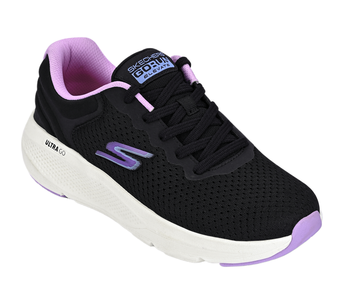 GO RUN ELEVATE, BLACK / LAVENDER Footwear Left View