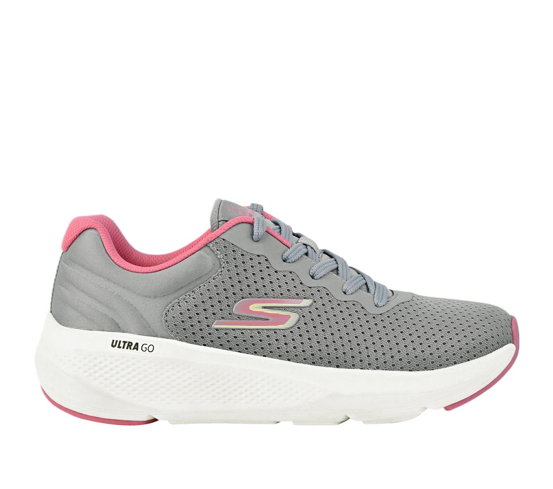 GO RUN ELEVATE, GREY / CORAL Footwear Lateral View