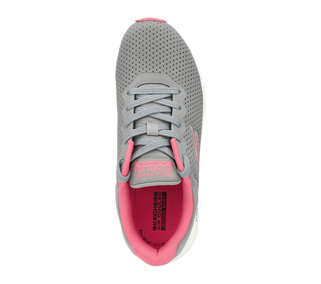 GO RUN ELEVATE, GREY / CORAL Footwear Top View