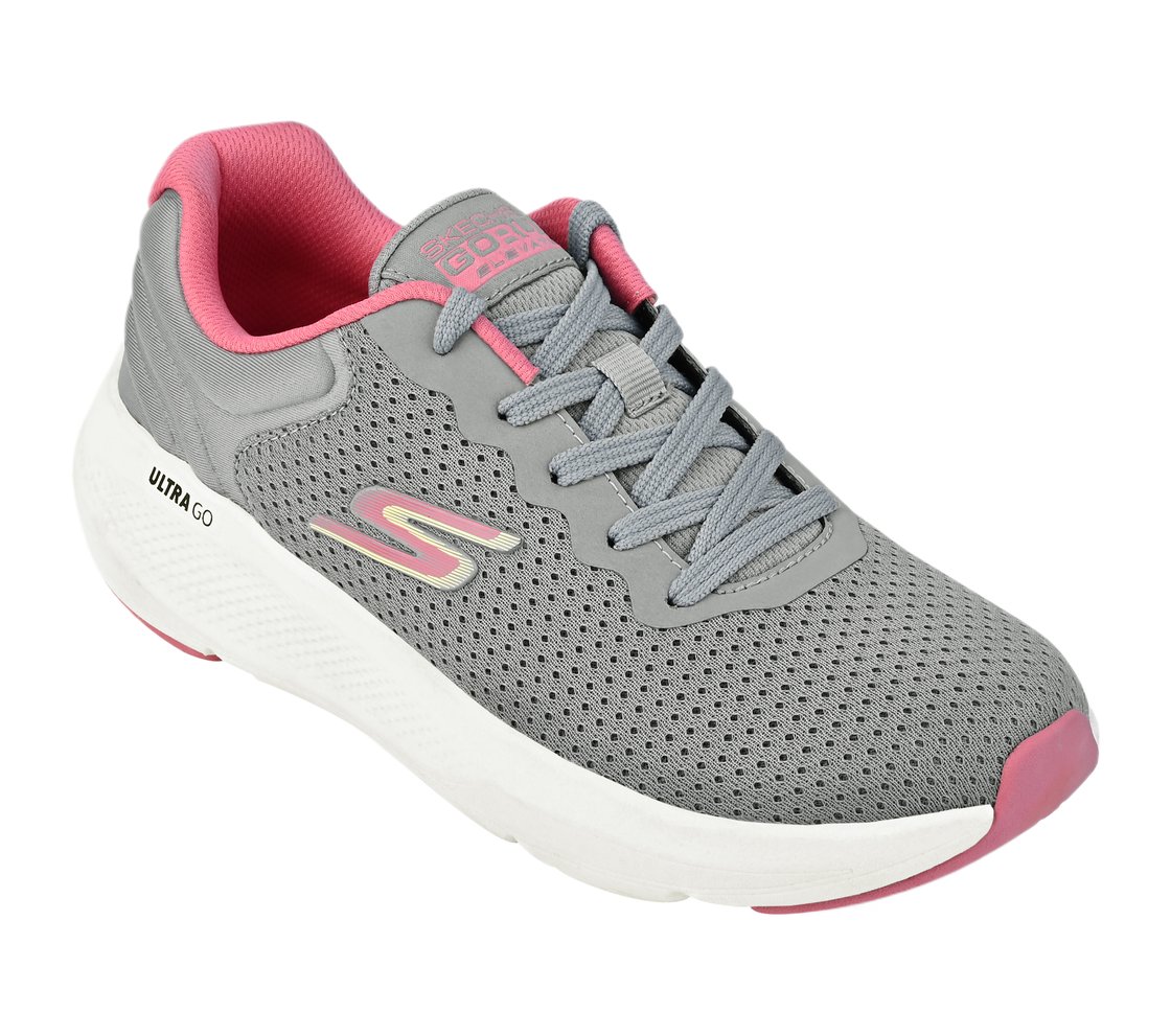 GO RUN ELEVATE, GREY / CORAL Footwear Right View