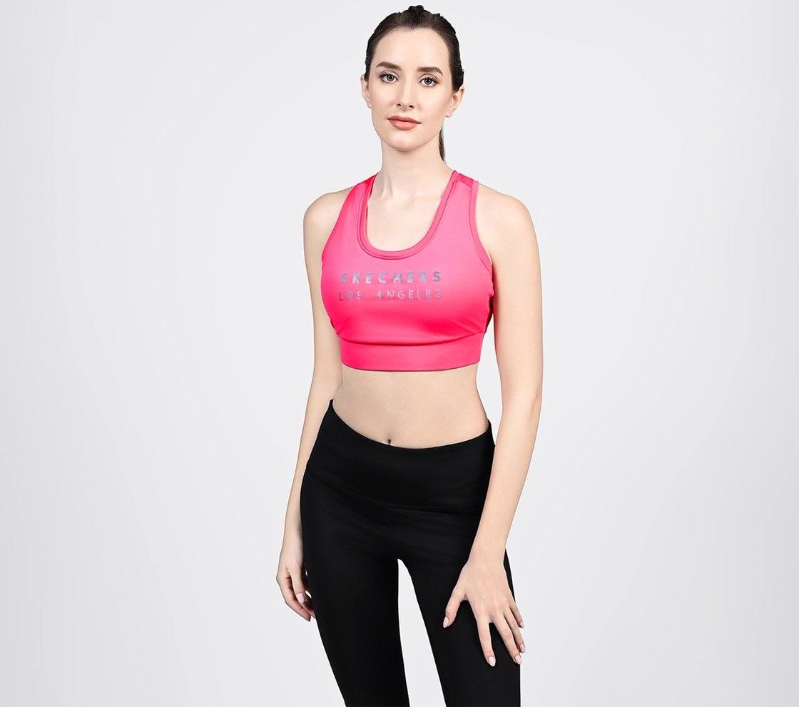 RACERBACK SPORTSBRA, HOT PINK Apparel Lateral View