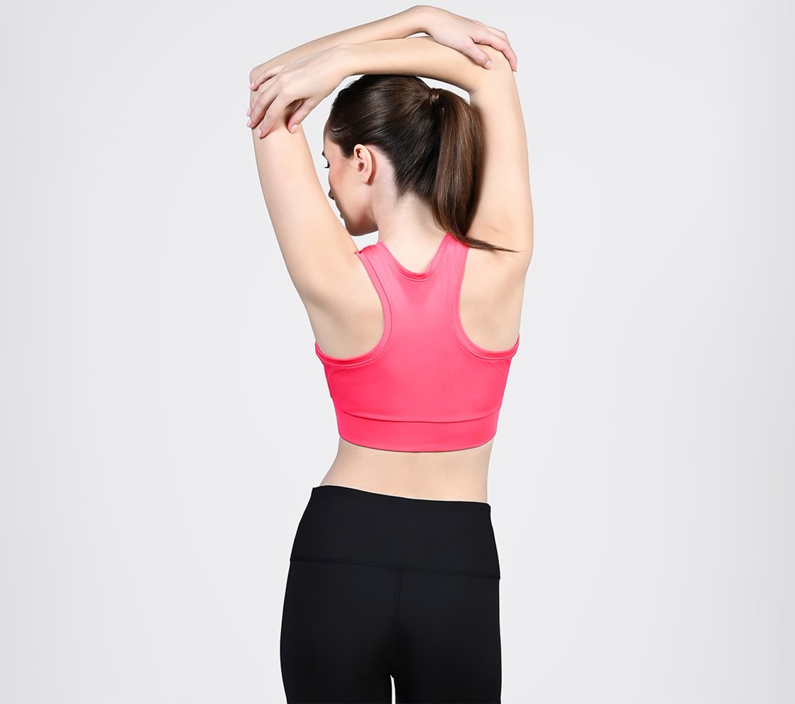 RACERBACK SPORTSBRA, HOT PINK Apparel Left View