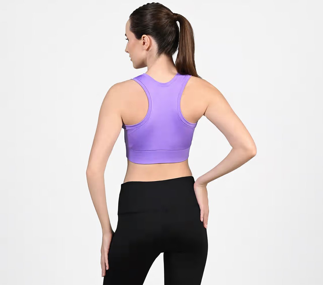 RACERBACK SPORTSBRA, PURPLE Apparel Left View