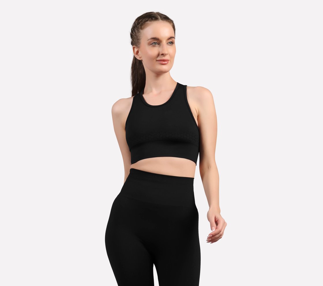 ENGINEERED COMPRESSION SPORTS, BLACK Apparel Top View