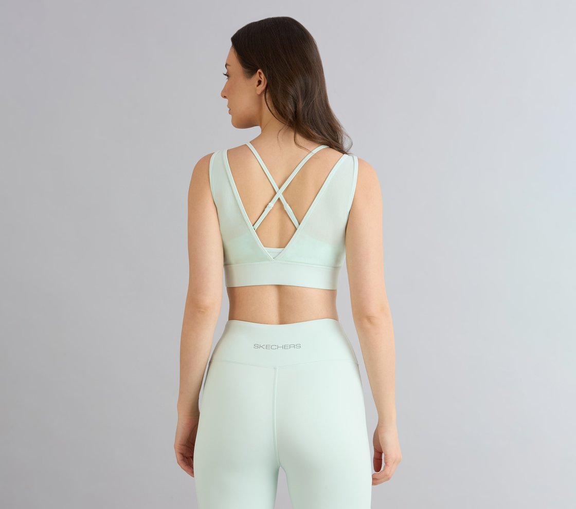 MESH OVERLAY SPORTS BRA, YELLOW/BLUE
