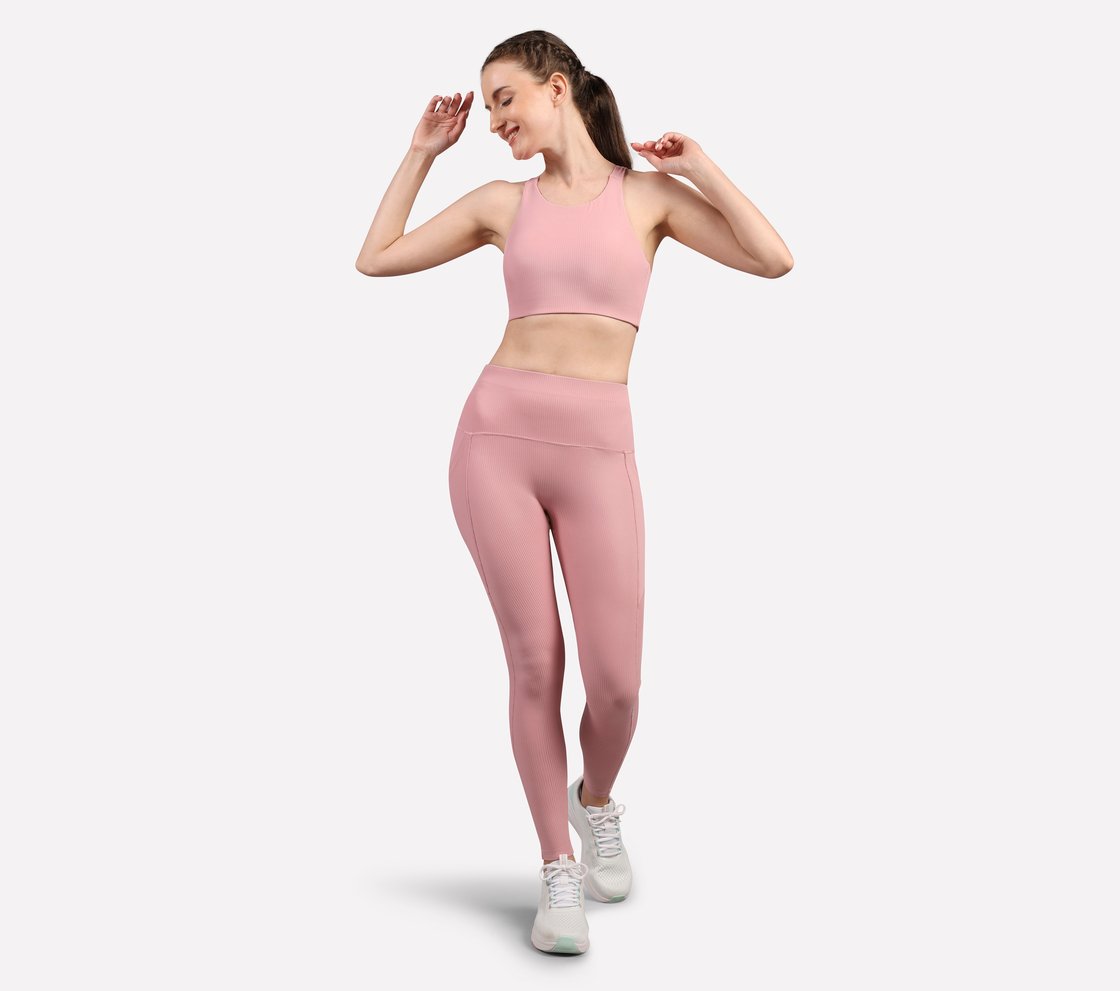 VERTICAL PATTERN SPORTS BRA, WHITE/PINK/MINT Apparel Right View