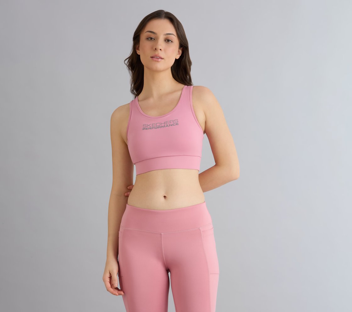 BRANDED RACERBACK BRA, PURPLE/YELL Apparel Lateral View