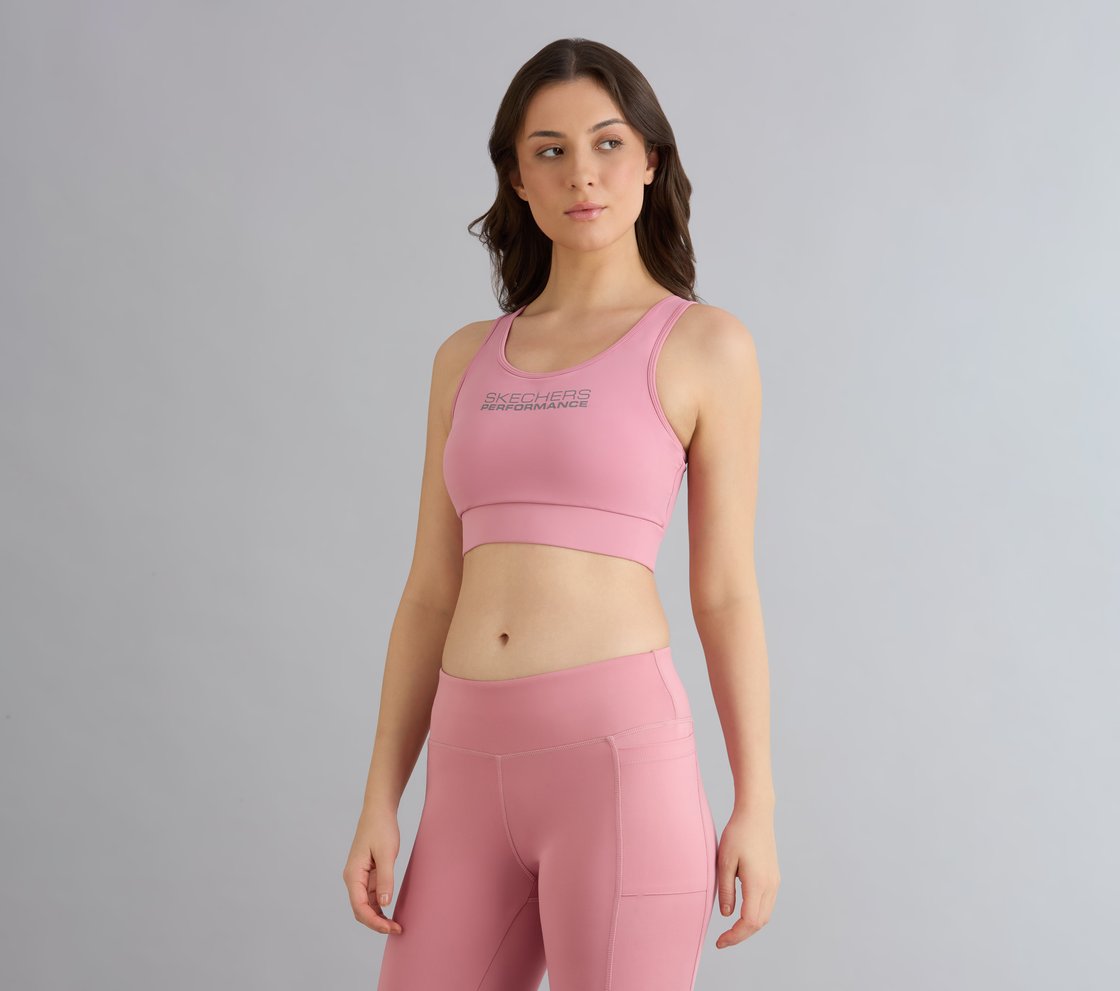 BRANDED RACERBACK BRA, PURPLE/YELL Apparel Top View