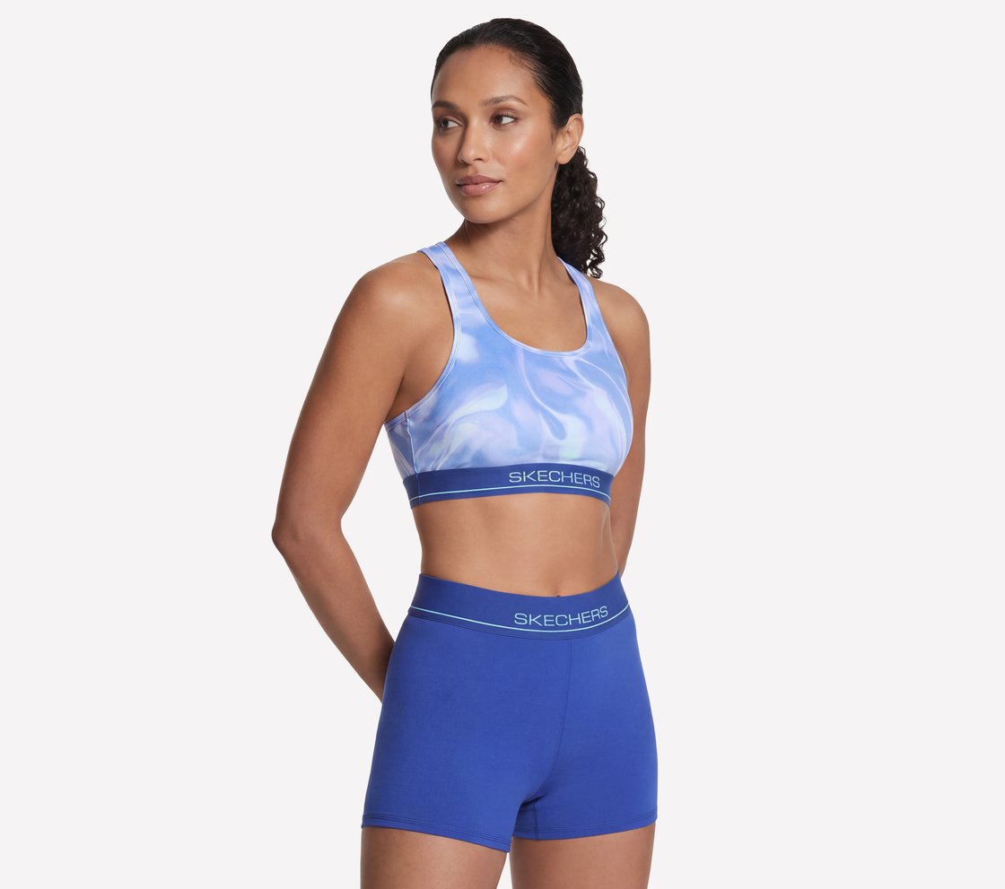 SKECHERS PACE BRA PRINTED, LIGHT BLUE/LAVENDER