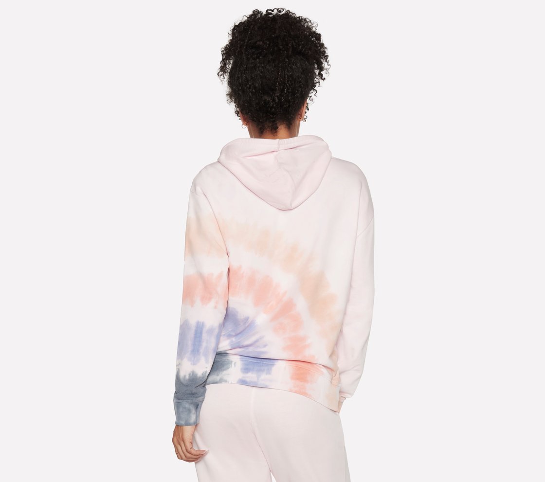 BOBS CRESCENT TIE DYE HOODIE, PINK