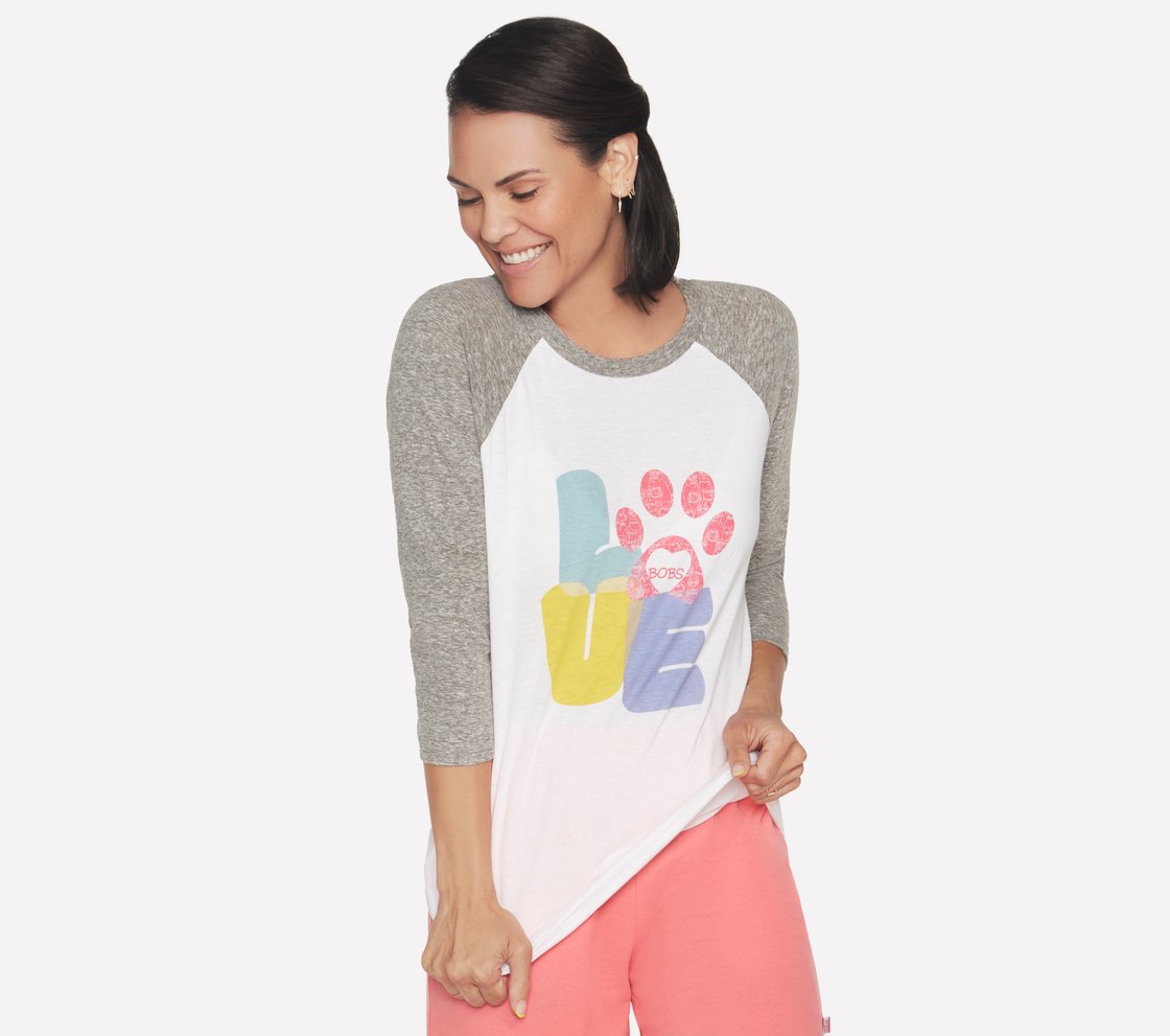 BOBS LOVE BASEBALL T-SHIRT, WWWHITE Apparel Lateral View