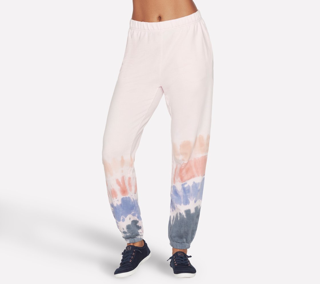 BOBS CRESCENT TIE DYE JOGGER, PINK Apparel Lateral View