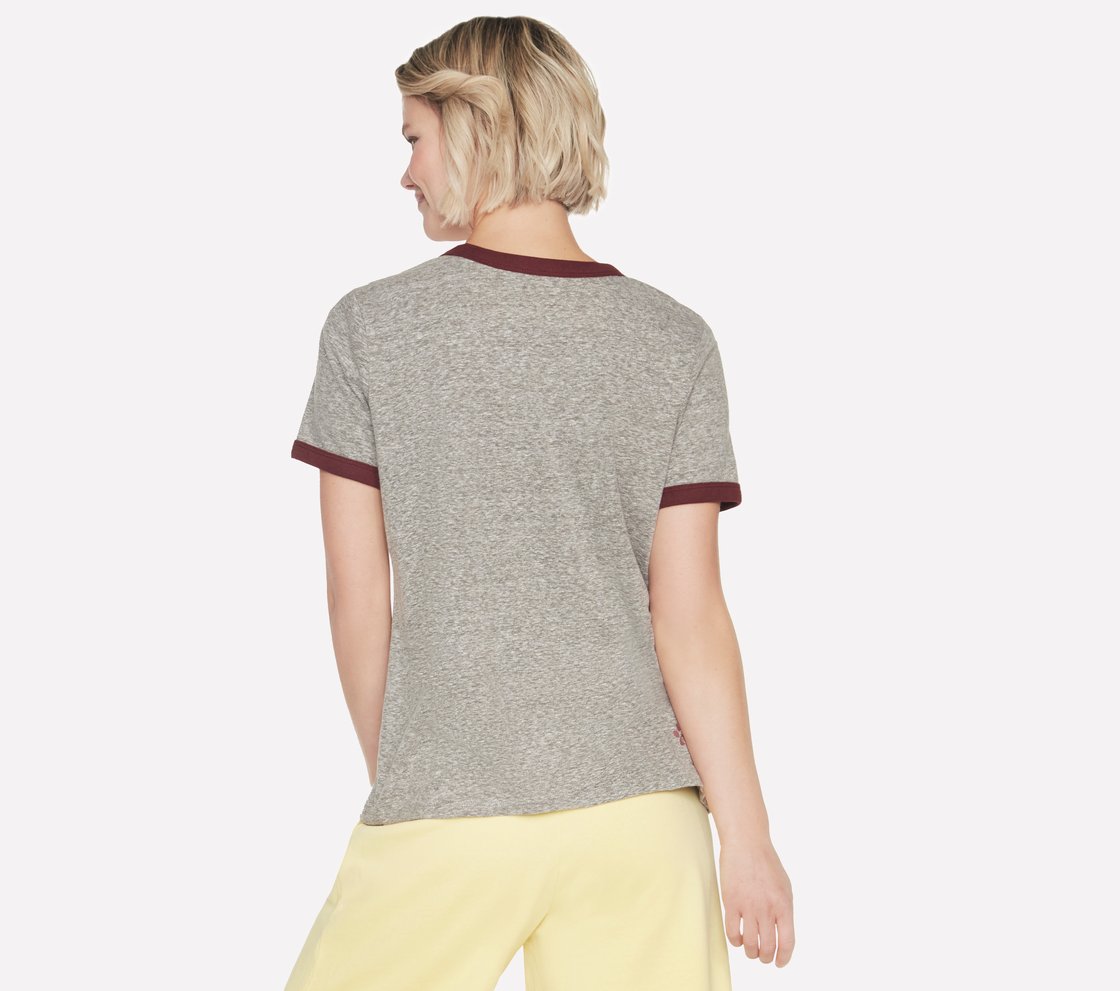 BOBS HEART STRIPES RINGER T-SHIRT, GREY