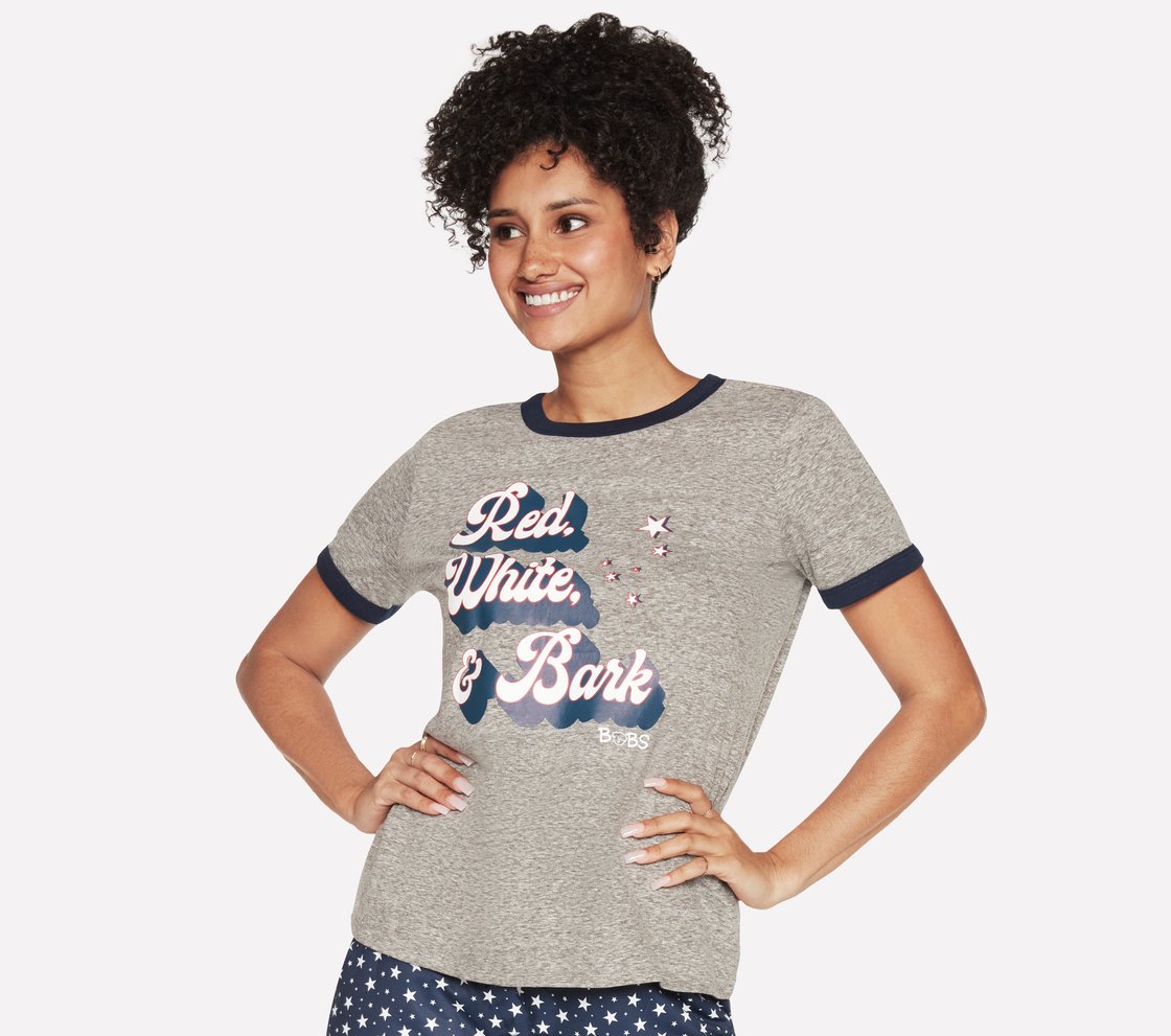 BOBS RWB RINGER T-SHIRT, GREY Apparel Lateral View