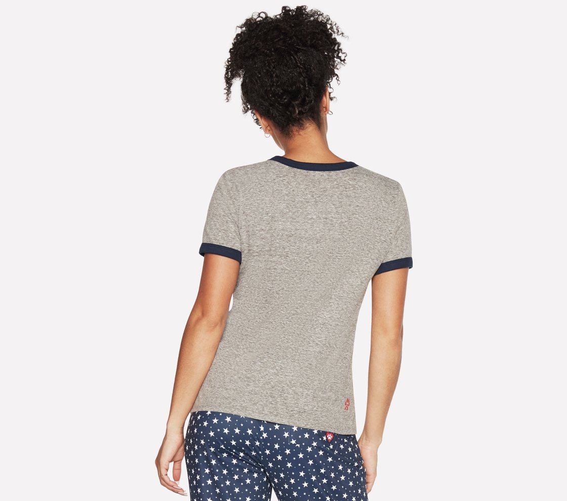BOBS RWB RINGER T-SHIRT, GREY Apparel Top View