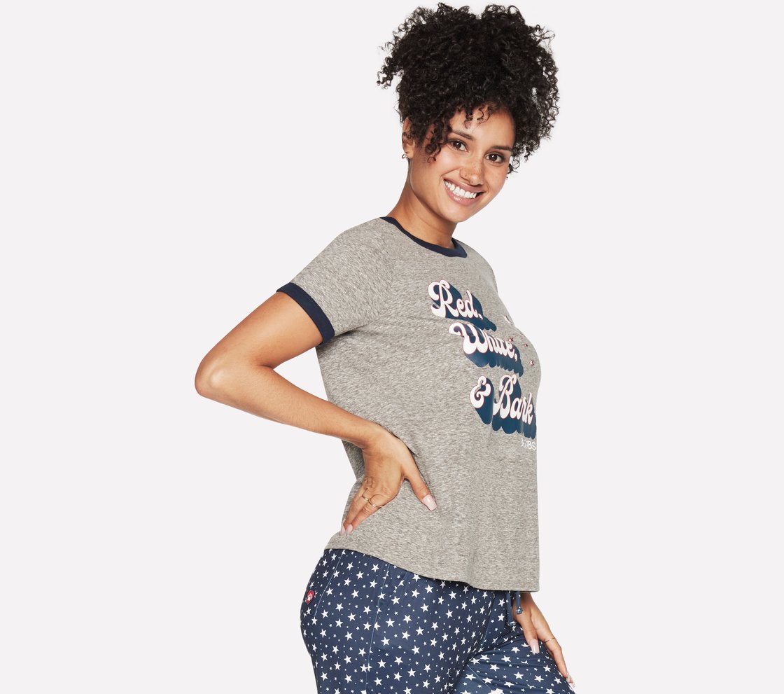 BOBS RWB RINGER T-SHIRT, GREY Apparel Left View