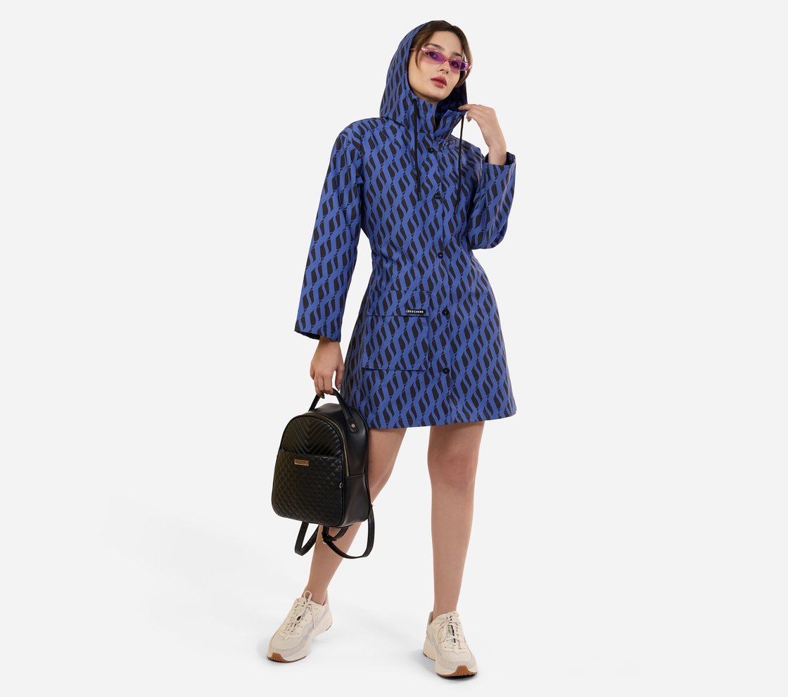 MONOGRAM TRENCH COAT, ROYAL/YELLOW
