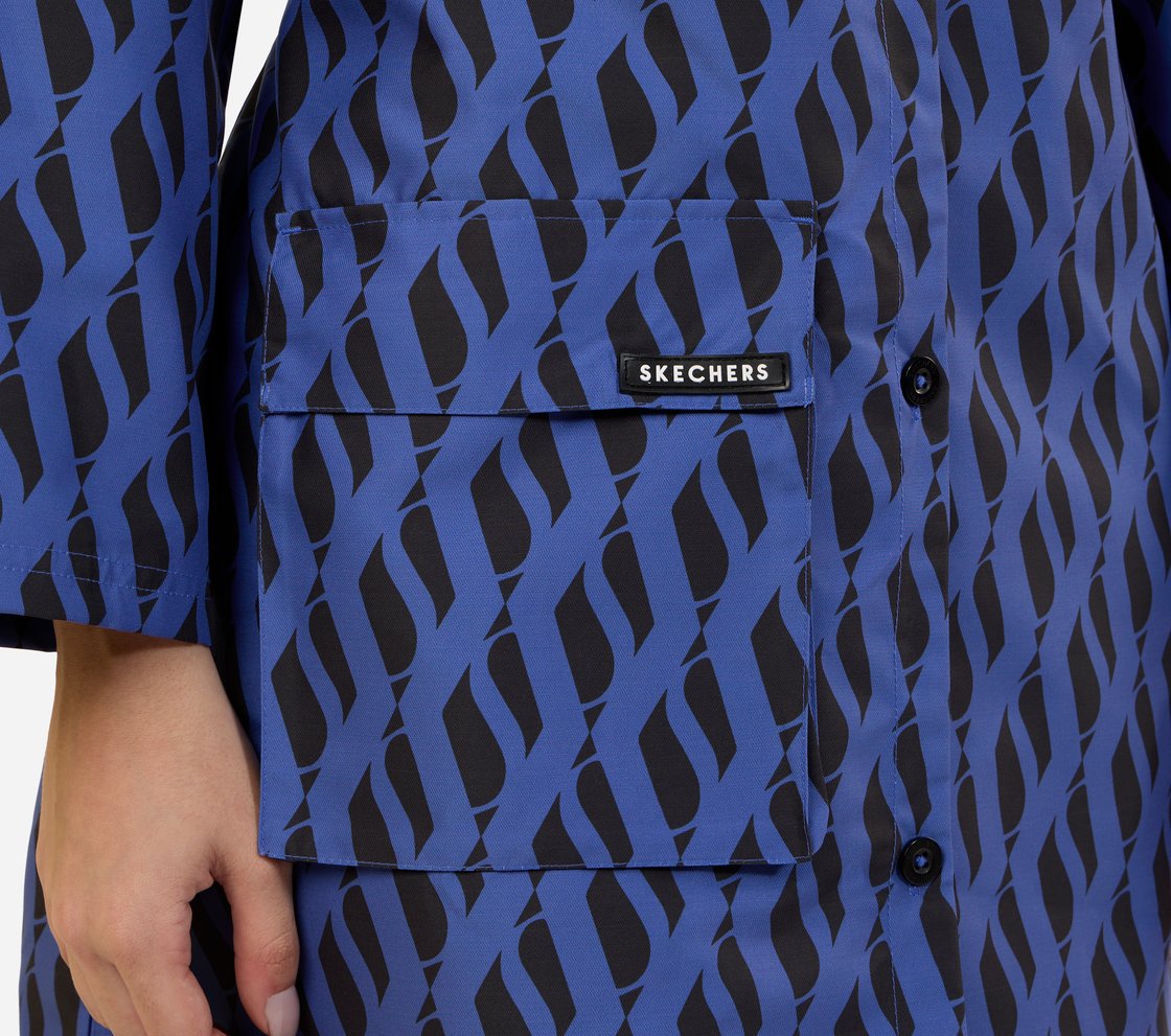 MONOGRAM TRENCH COAT, ROYAL/YELLOW Apparel Right View
