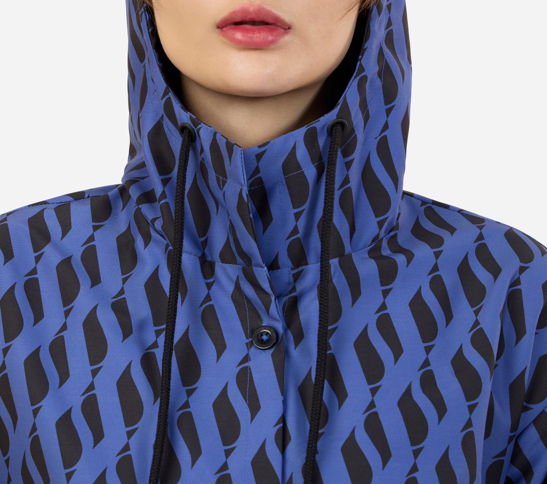 MONOGRAM TRENCH COAT, ROYAL/YELLOW Apparel Right View
