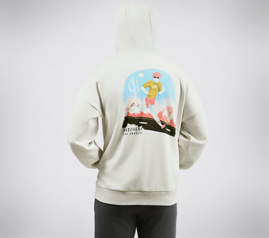 AD BURN OFF HOODIE, OFF WHITE/GREY