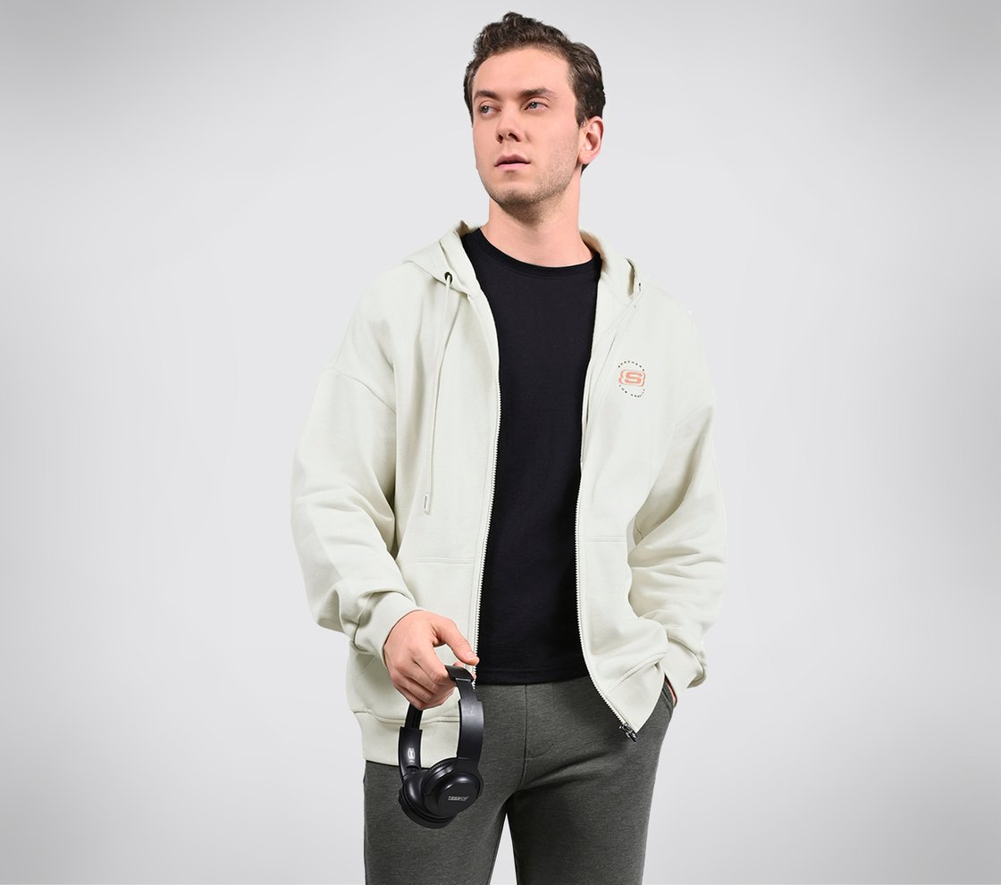 AD BURN OFF HOODIE, OFF WHITE/GREY
