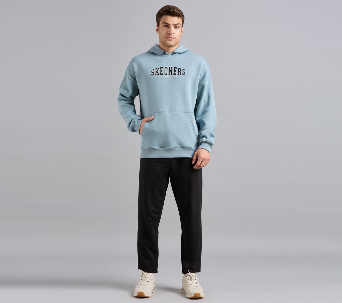 LOS ANGELES HONEYCOMB HOODIE, OFF WHITE/NAVY Apparel Right View