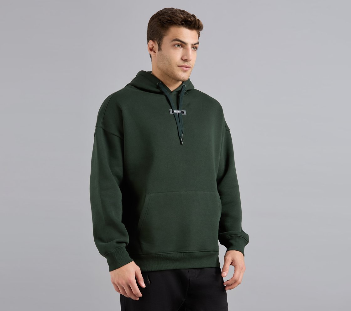 SKECHERS CORD LOOP HOODIE, BROWN/SAGE Apparel Bottom View