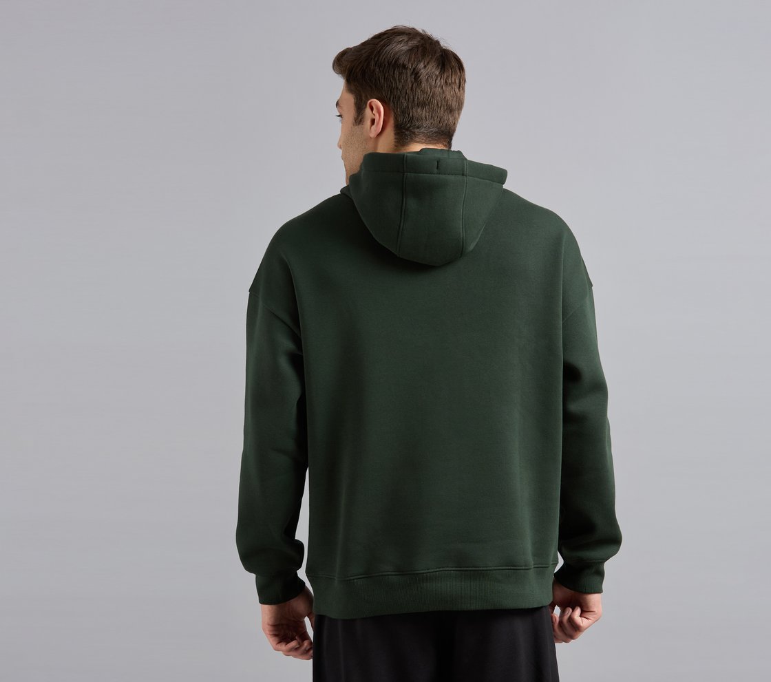 SKECHERS CORD LOOP HOODIE, BROWN/SAGE Apparel Left View