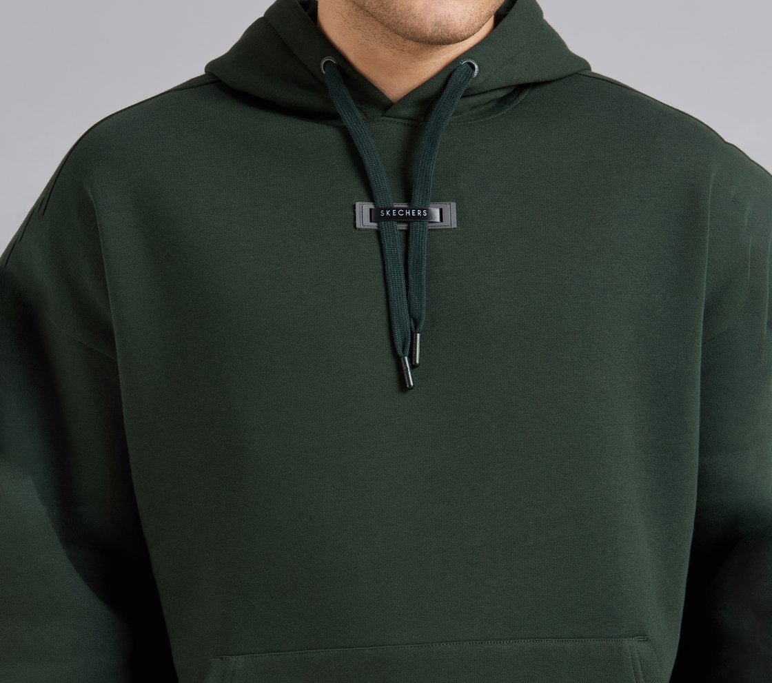 SKECHERS CORD LOOP HOODIE, BROWN/SAGE Apparel Right View