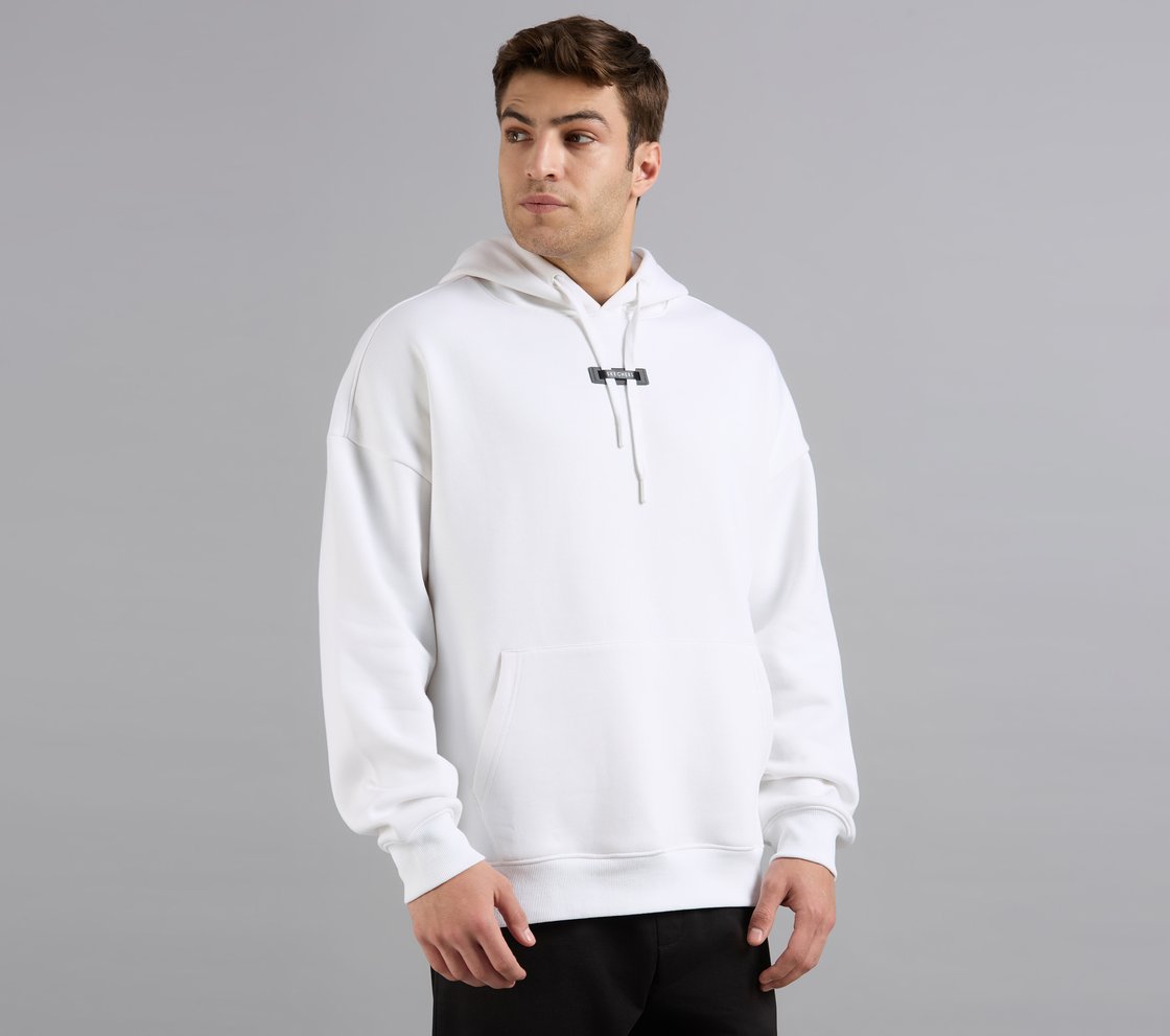 SKECHERS CORD LOOP HOODIE, WHITE