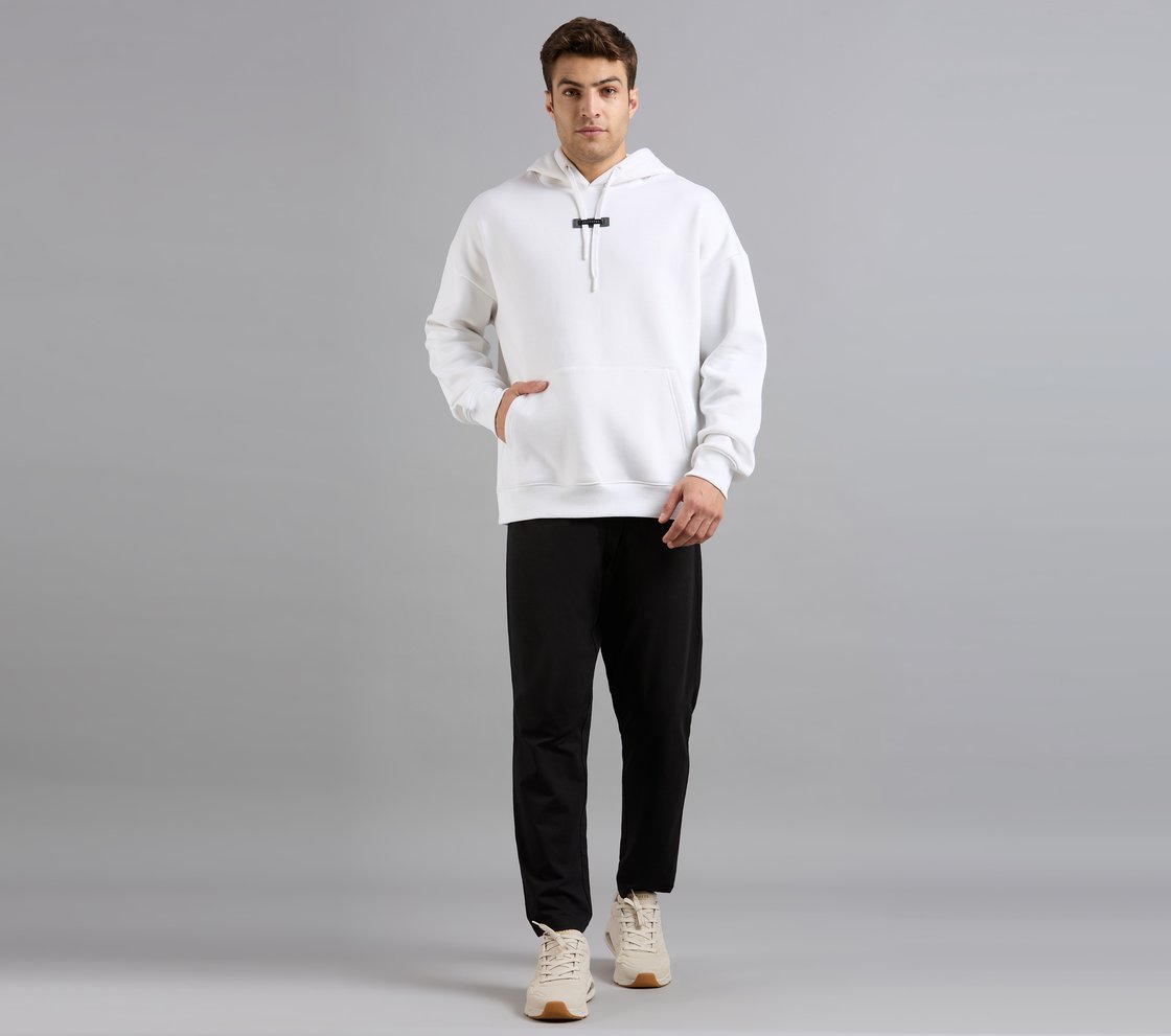 SKECHERS CORD LOOP HOODIE, WHITE Apparel Right View