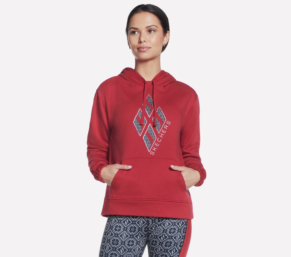 DIAMOND LEGACY PULLOVER HOODIE, RED Apparel Lateral View