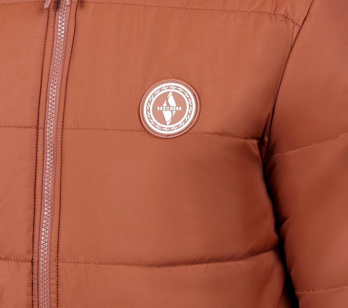 PUFFER FZ JACKET, BROWN Apparel Right View