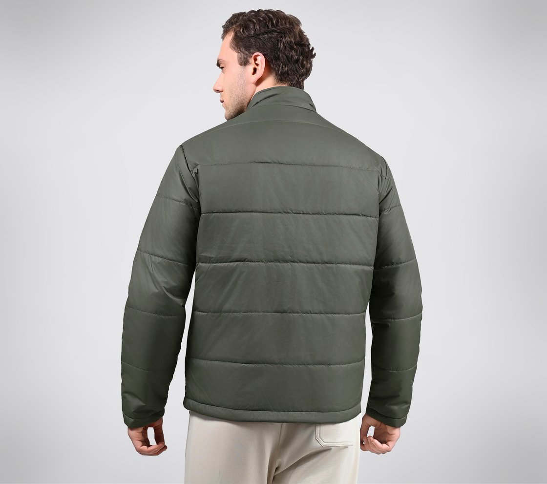 PUFFER FZ JACKET, CHOCOLATE/GREEN Apparel Left View