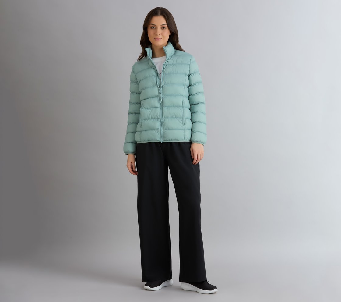 PUFFER FZ JACKET, OFF WHITE/NAVY